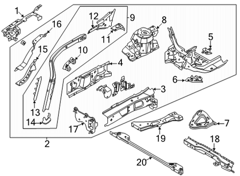 2023 Ford Bronco Sport MEMBER ASY - FLOOR SIDE Diagram for LX6Z-7810124-AB