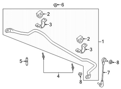 2022 Ford Bronco Stabilizer Bar & Components - Front Diagram 2