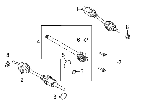 2023 Ford Escape Drive Axles - Front Diagram 1