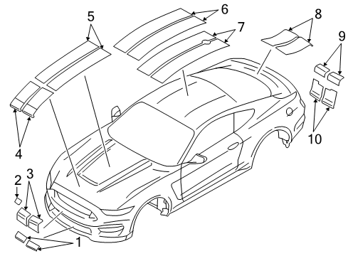 2021 Ford Mustang Stripe Tape Diagram 10