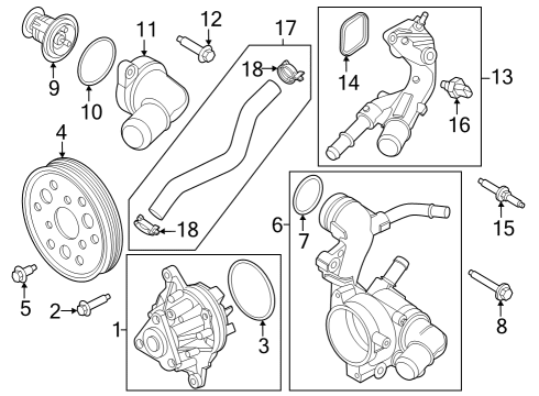 2024 Ford Mustang CONNECTION - WATER OUTLET Diagram for PB5Z-8592-A