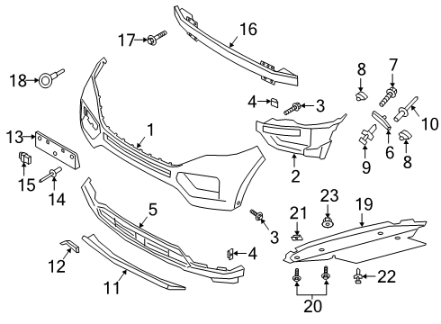 2021 Ford Explorer Bumper & Components - Front Diagram 2