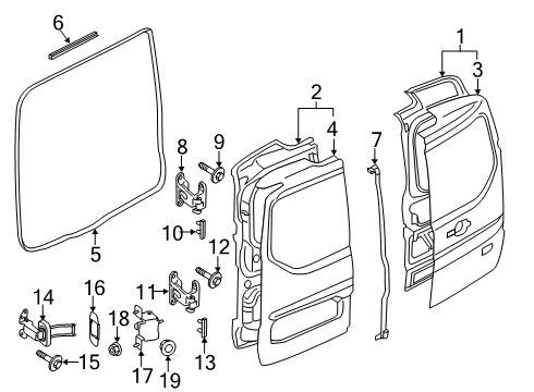 2021 Ford Transit Connect PANEL ASY - DOOR - OUTER Diagram for DT1Z-6140010-AK