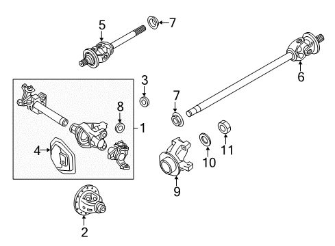 2022 Ford F-350 Super Duty Carrier & Front Axles Diagram