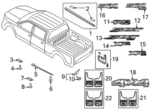 2021 Ford F-150 MOULDING Diagram for ML3Z-99291A40-BB