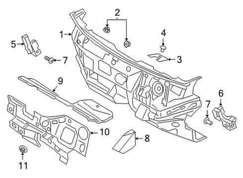 2022 Ford Bronco Sport Heat & Sound Insulators Diagram