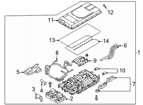 2020 Ford Escape CONTROL AND BATTERY - HIGH VOL Diagram for LX6Z-10B687-A