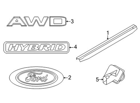 2022 Ford Maverick DECAL - NAME PLATE Diagram for NZ6Z-16605-A