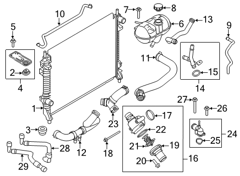 2020 Ford Mustang Radiator & Components Diagram 5