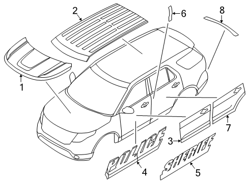 2019 Ford Police Interceptor Utility Decals Diagram