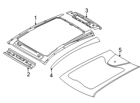 2023 Ford Mustang Mach-E GLASS Diagram for LJ8Z-74500A18-B