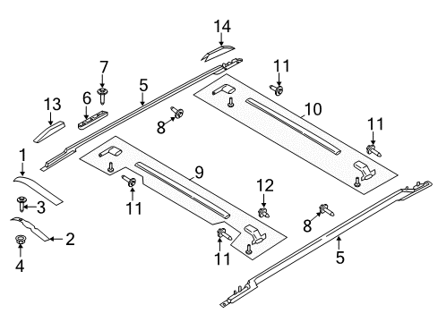 2020 Ford Expedition Exterior Trim - Roof Diagram 2