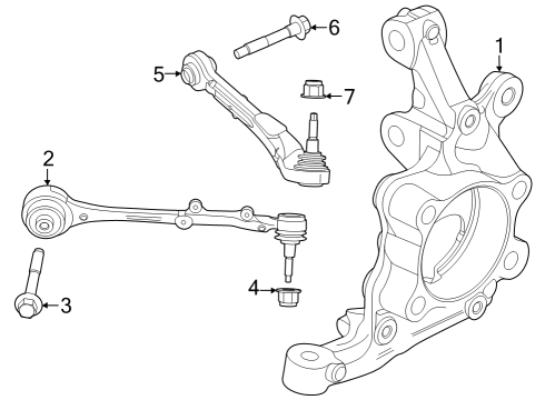 2024 Ford Mustang KNUCKLE - FRONT WHEEL Diagram for PR3Z-3K185-A