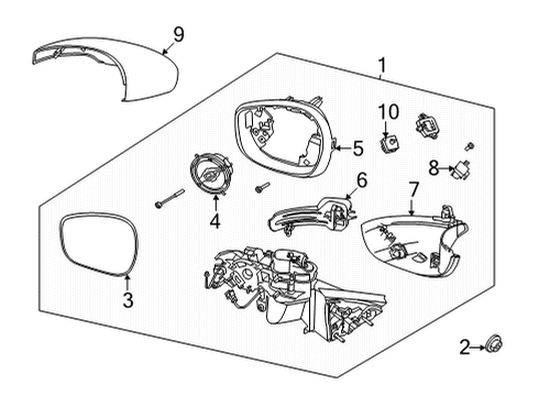 2022 Ford Mustang Mach-E MIRROR ASY - REAR VIEW OUTER Diagram for LJ8Z-17683-CA