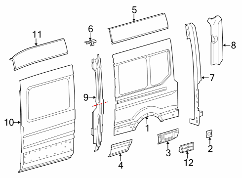 2023 Ford E-Transit Side Panel & Components Diagram 6