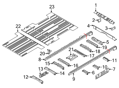 2023 Ford Transit MEMBER - REAR FLOOR CROSS Diagram for NK4Z-61102A24-A