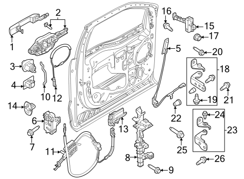 2023 Ford F-350 Super Duty Rear Door Diagram 1