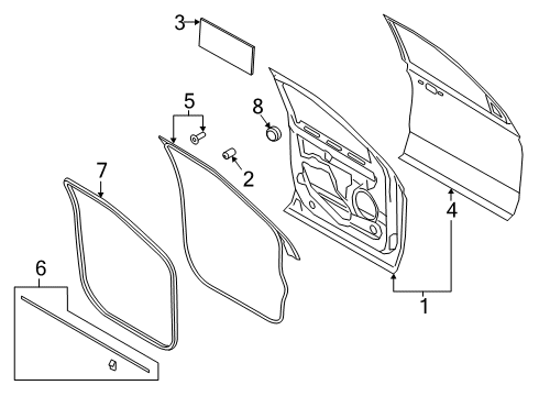 2021 Ford Expedition Door & Components Diagram 1