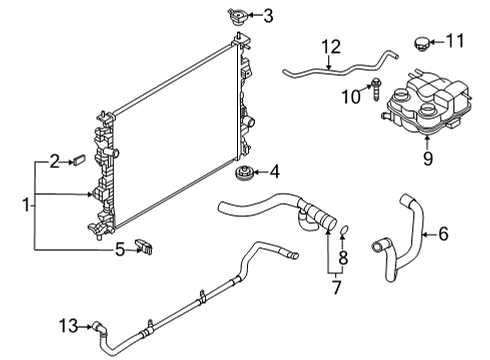 2022 Lincoln Corsair HOSE - RADIATOR Diagram for LX6Z-8286-K