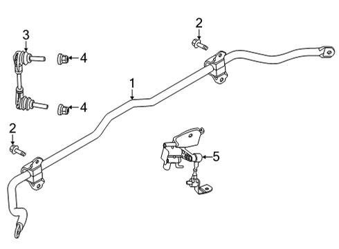 2021 Ford Mustang Mach-E Rear Suspension Components, Lower Control Arm, Upper Control Arm, Ride Control, Stabilizer Bar Diagram 3