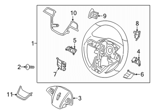 2022 Lincoln Nautilus Steering Column & Wheel, Steering Gear & Linkage Diagram 6