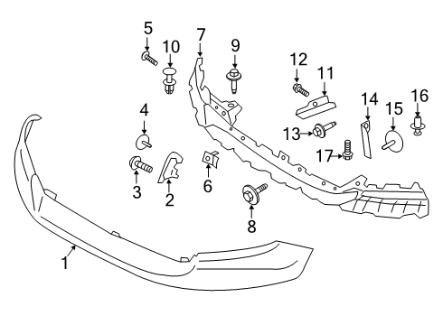 2023 Ford Ranger BRACKET - BUMPER MOUNTING Diagram for KB3Z-17755-C