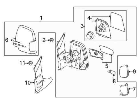 2021 Ford Transit Outside Mirrors Diagram 3