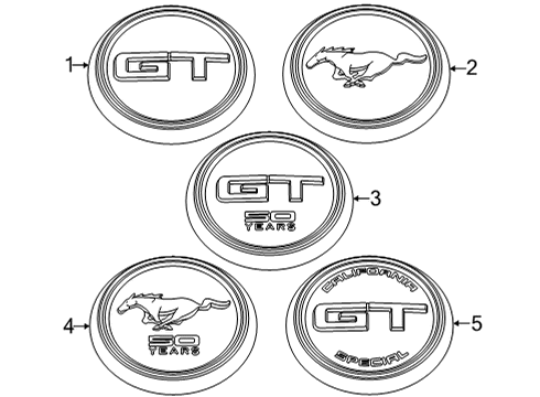 2022 Ford Mustang Exterior Trim - Trunk Diagram 1