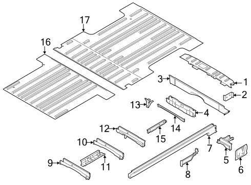 2022 Ford E-Transit Rear Floor & Rails Diagram 1