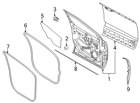 2021 Lincoln Nautilus Door & Components Diagram 1