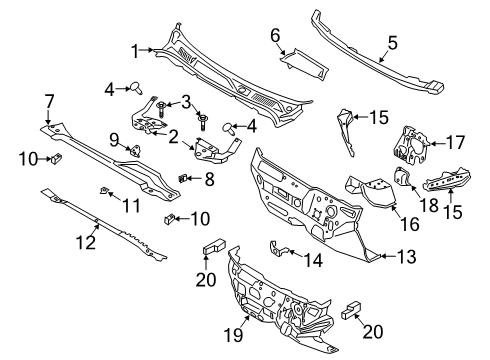 2021 Lincoln Corsair INSULATOR - COWL PANEL Diagram for LJ6Z-78023A60-A