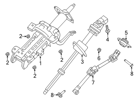 2021 Ford Bronco SHAFT ASY - STEERING Diagram for MB3Z-3E751-D