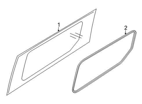 2020 Ford Transit Connect Side Loading Door - Glass & Hardware Diagram 1