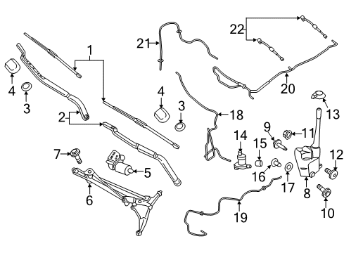 2017 Lincoln MKX Wiper Blade Assembly Diagram for BB5Z-17528-FA