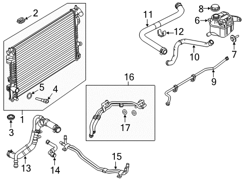 2019 Ford Police Interceptor Utility Radiator & Components Diagram 2