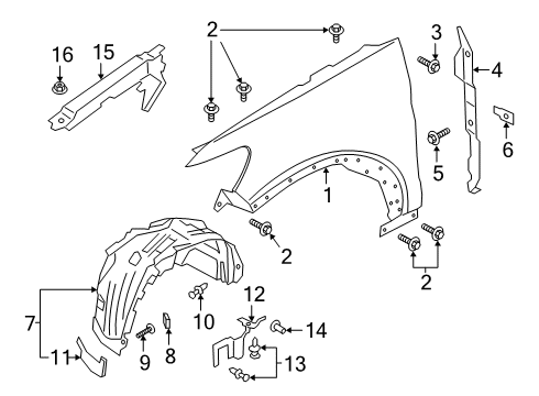 2021 Ford Explorer FENDER ASY - FRONT Diagram for LB5Z-16005-A