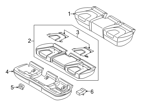 2022 Ford Edge Rear Seat Components Diagram 3