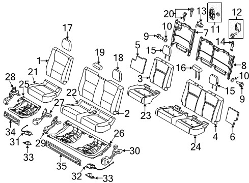 2020 Ford F-150 Rear Seat Components Diagram 7