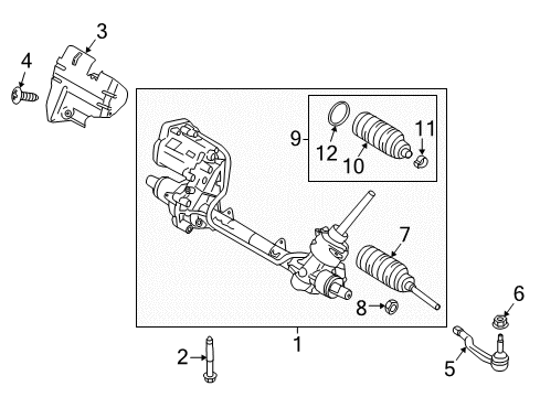 2023 Ford Edge Steering Column & Wheel, Steering Gear & Linkage Diagram 5