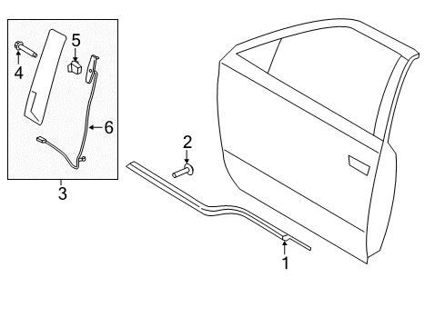 2020 Ford F-150 Exterior Trim - Front Door Diagram 2