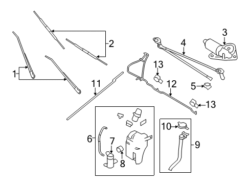 2008 Ford E-250 MOTOR ASY - WIPER Diagram for LC2Z-17508-A