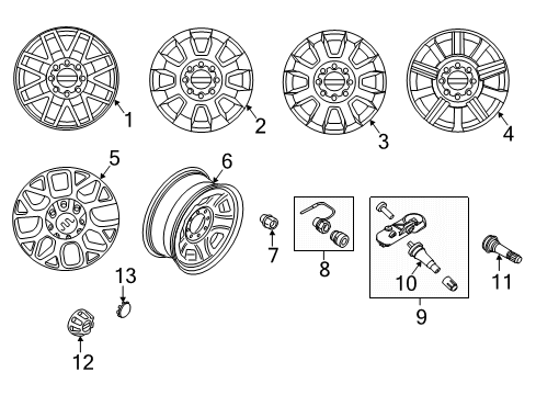 2021 Ford F-250 Super Duty Wheels Diagram 3