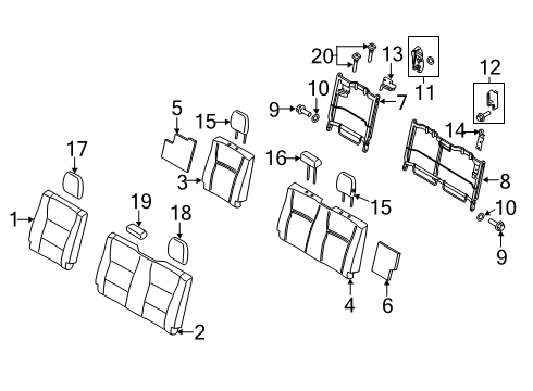 2021 Ford F-250 Super Duty Rear Seat Components Diagram 5