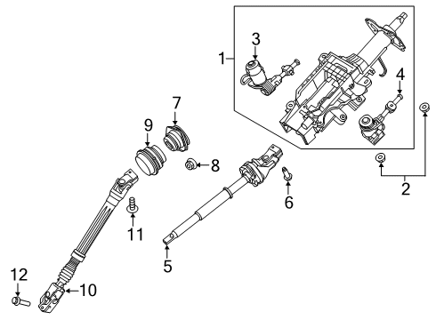 2020 Ford Explorer Steering Column & Wheel, Steering Gear & Linkage Diagram 3