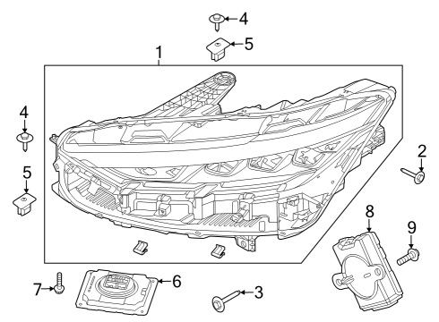 2023 Ford Mustang Mach-E Headlamp Components Diagram 2