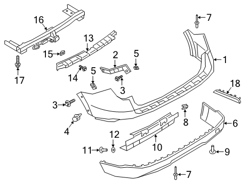 2023 Ford Explorer Bumper & Components - Rear Diagram 2