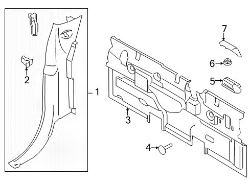 2020 Ford F-350 Super Duty Interior Trim - Cab Diagram 3