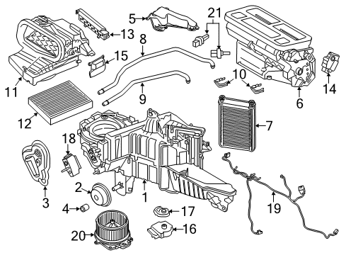 2020 Ford F-150 A/C Evaporator & Heater Components Diagram 5