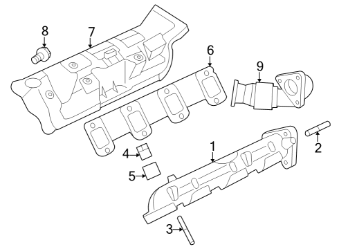 2023 Ford F-250 Super Duty Exhaust Manifold Diagram 1