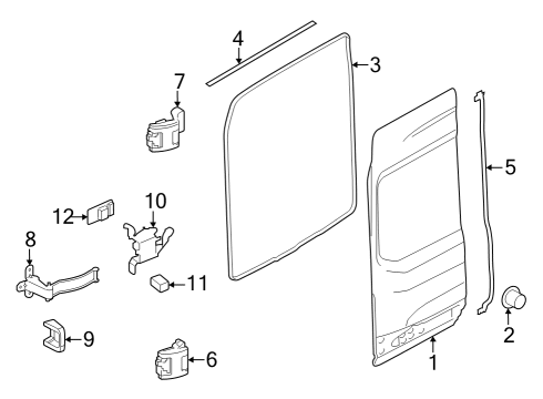 2023 Ford E-Transit Door & Components Diagram 1